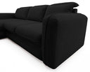 Designer Ecksofa Tino in Strukturstoff – Schwarz – Links