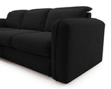 Designer Ecksofa Tino in Strukturstoff – Schwarz – Rechts