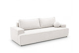 Designer 3 Sitzer Sofa Mira in Bouclé mit Schlaffunktion & Stauraum – Weiß