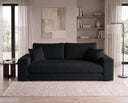 Designer 3 Sitzer Sofa Nilo in Samt mit Schlaffunktion & Stauraum – Schwarz