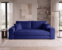 Designer 3 Sitzer Sofa Nilo in Samt mit Schlaffunktion & Stauraum – Blau