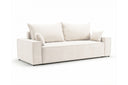 Designer 3 Sitzer Sofa Rego in Samt mit Schlaffunktion & Stauraum – Weiß