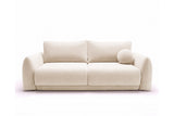 Designer 3 Sitzer Sofa Nora in Samt mit Schlaffunktion & Stauraum – Beige