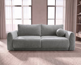 Designer 3 Sitzer Sofa Nora in Samt mit Schlaffunktion & Stauraum – Grau