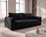 Designer 3 Sitzer Sofa Nora in Samt mit Schlaffunktion & Stauraum – Schwarz