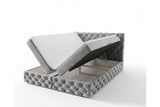 Boxspringbett Castella Samt mit Stauraum – Grau