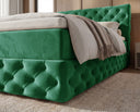 Boxspringbett Castella Samt mit Stauraum – Grün