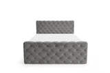 Boxspringbett Adora Samt mit Stauraum – Grau