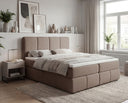 Boxspringbett Laguna Stoff mit Stauraum – Braun