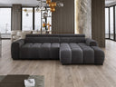 Designer Ecksofa Amalfi in Samt mit elektrischer Sitzerweiterung