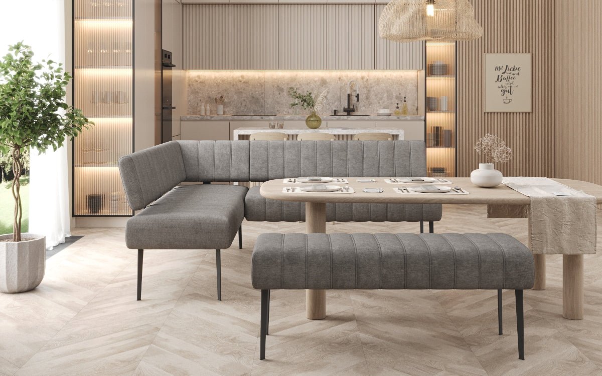 Gepolsterte Essbank Montero aus robustem Stoff mit Metallbeinen