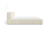 Designer Polsterbett Theo in Cord mit Stauraum – Beige