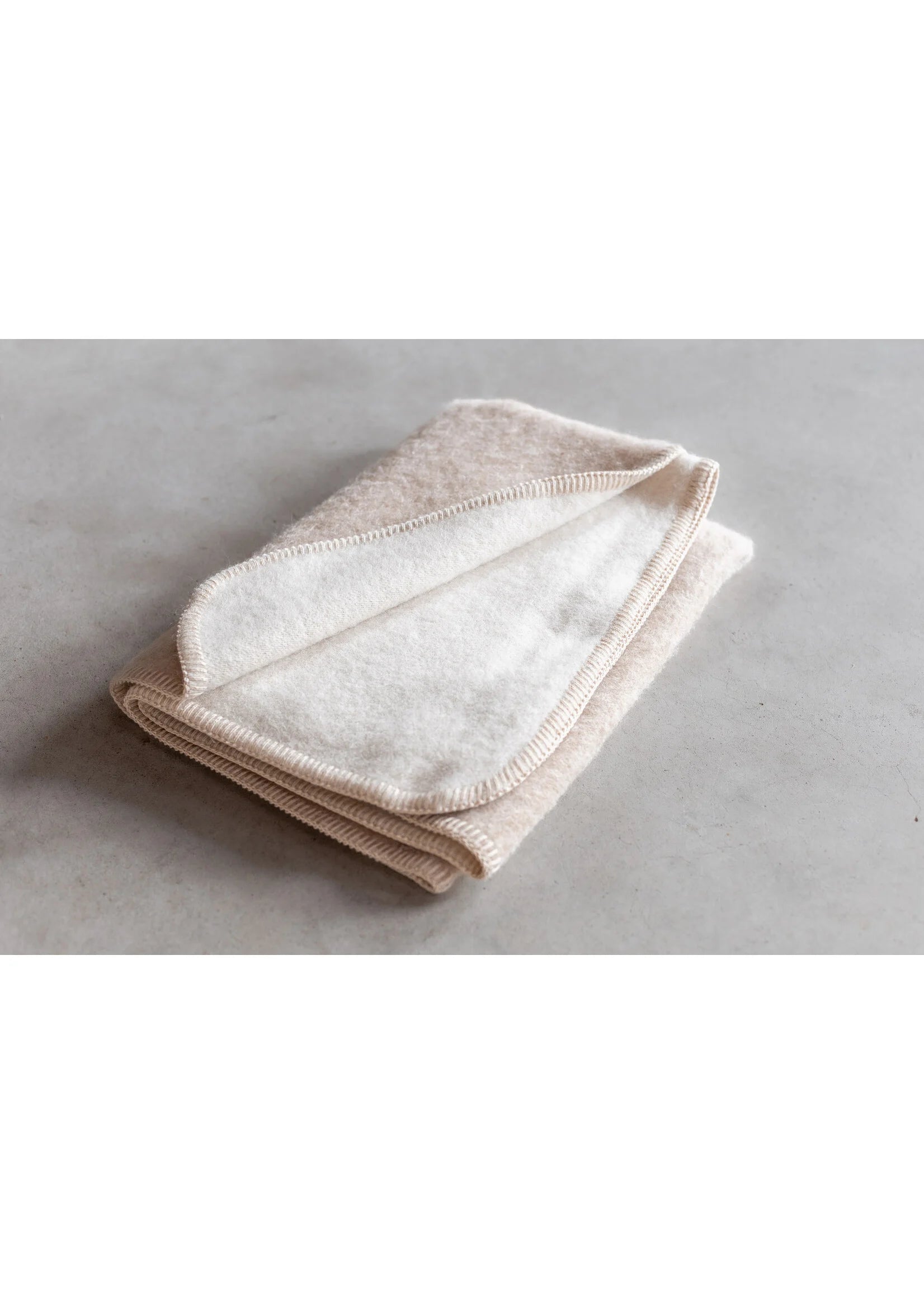 Couverture pour bébé en pure laine d'alpaga - Beige & Gris - 95x75 cm