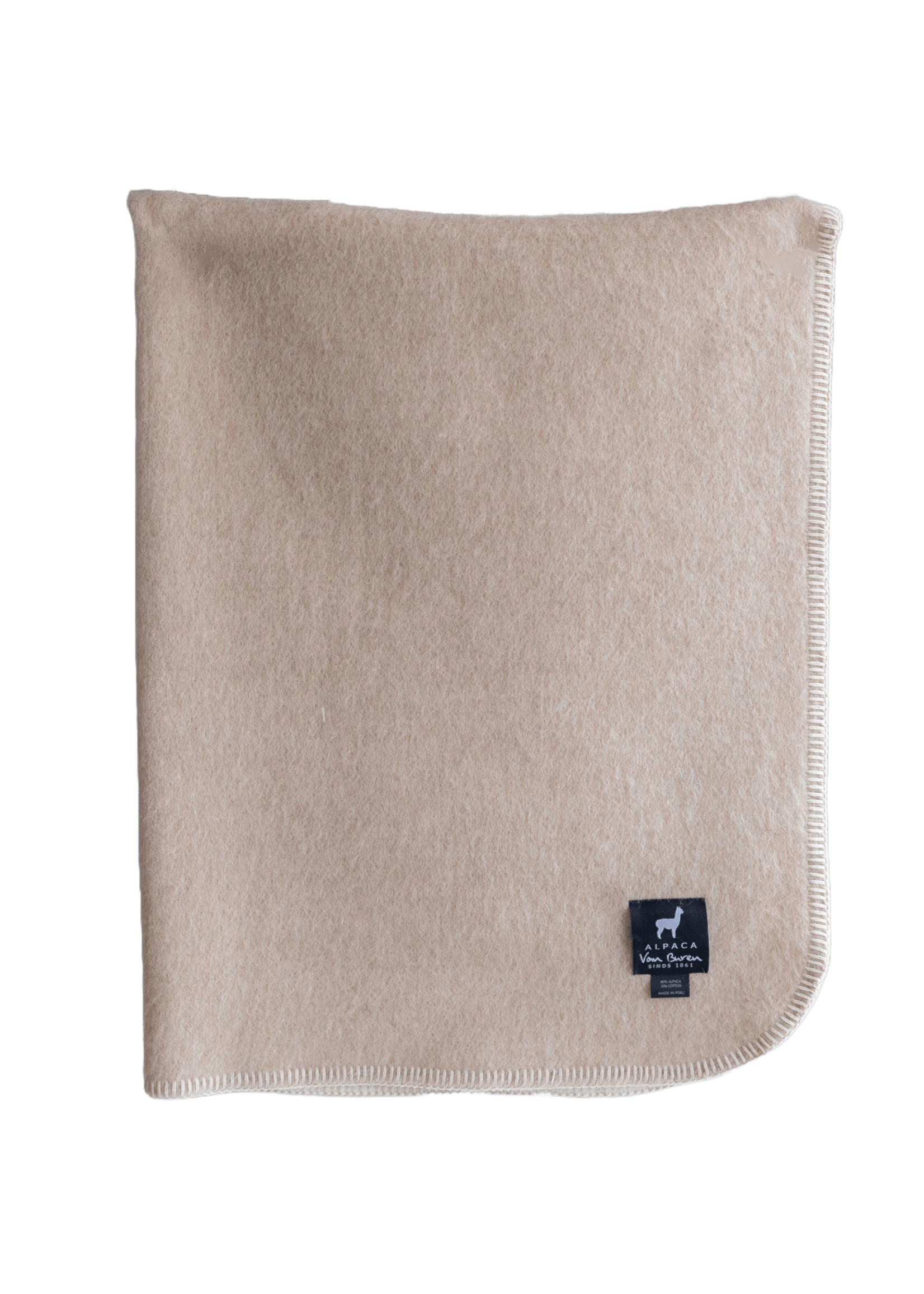 Couverture pour bébé en pure laine d'alpaga - Beige & Gris - 95x75 cm