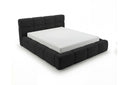 Designer Polsterbett Vero in Samt mit Stauraum – Schwarz