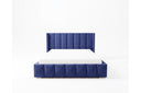 Designer Polsterbett Viola in Samt – Blau
