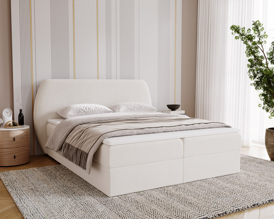 Boxspringbett Pure in Samt mit Stauraum