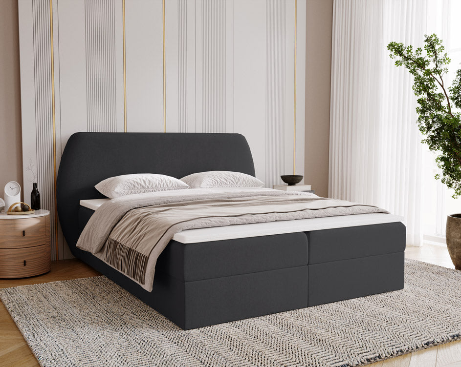 Boxspringbett Pure in Samt mit Stauraum