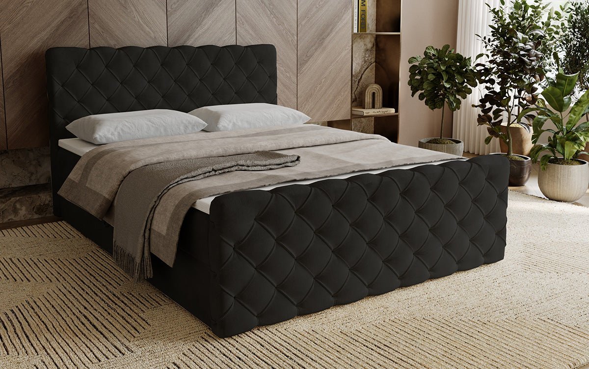 Boxspringbett Chester Samt mit Stauraum