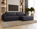 Designer Ecksofa Siena Bouclé mit Schlaffunktion und Stauraum