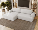 Designer Ecksofa Siena Bouclé mit Schlaffunktion und Stauraum