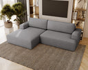 Designer Ecksofa Siena Bouclé mit Schlaffunktion und Stauraum