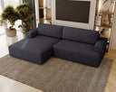 Designer Ecksofa Siena Bouclé mit Schlaffunktion und Stauraum
