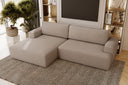 Designer Ecksofa Siena Bouclé mit Schlaffunktion und Stauraum