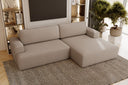Designer Ecksofa Siena Bouclé mit Schlaffunktion und Stauraum