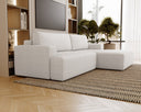 Designer Ecksofa Siena Bouclé mit Schlaffunktion und Stauraum