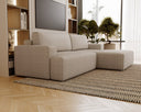 Designer Ecksofa Siena Bouclé mit Schlaffunktion und Stauraum