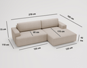 Designer Ecksofa Siena Bouclé mit Schlaffunktion und Stauraum