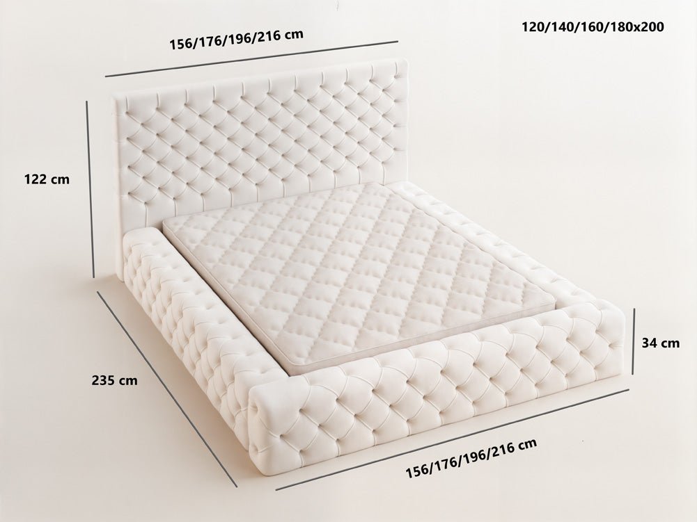 Designer Upholstered Bed Lana Velvet with Storage