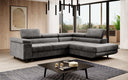 Designer Ecksofa Costa mit Schlaf- und Klappfunktion aus Samt