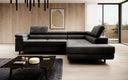 Designer Ecksofa Costa mit Schlaf- und Klappfunktion aus Samt