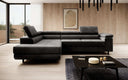 Designer Ecksofa Costa mit Schlaf- und Klappfunktion aus Samt