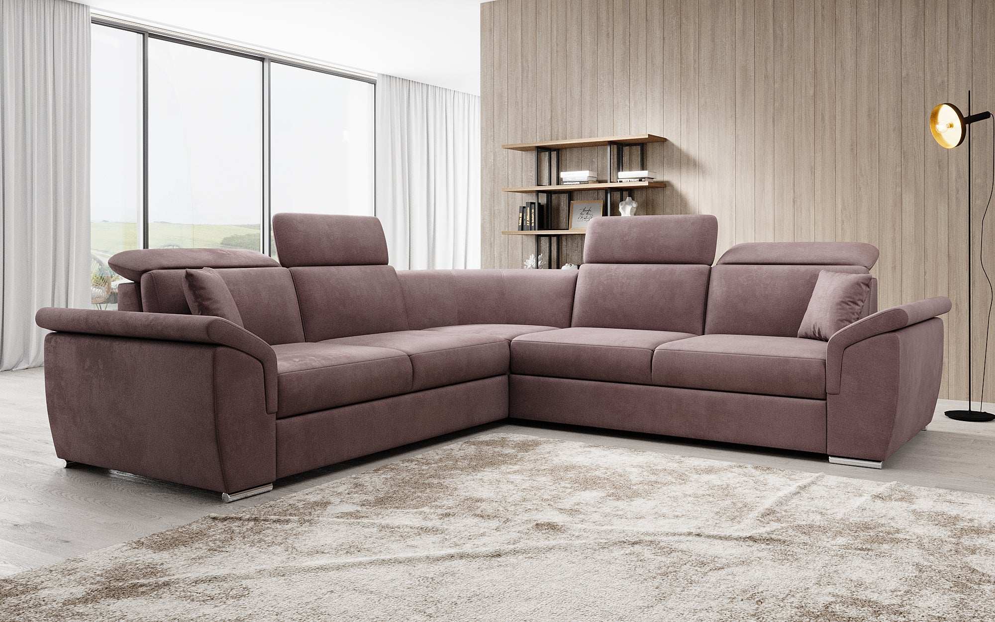 Designer Sofa Fernando mit Schlaffunktion und Stauraum