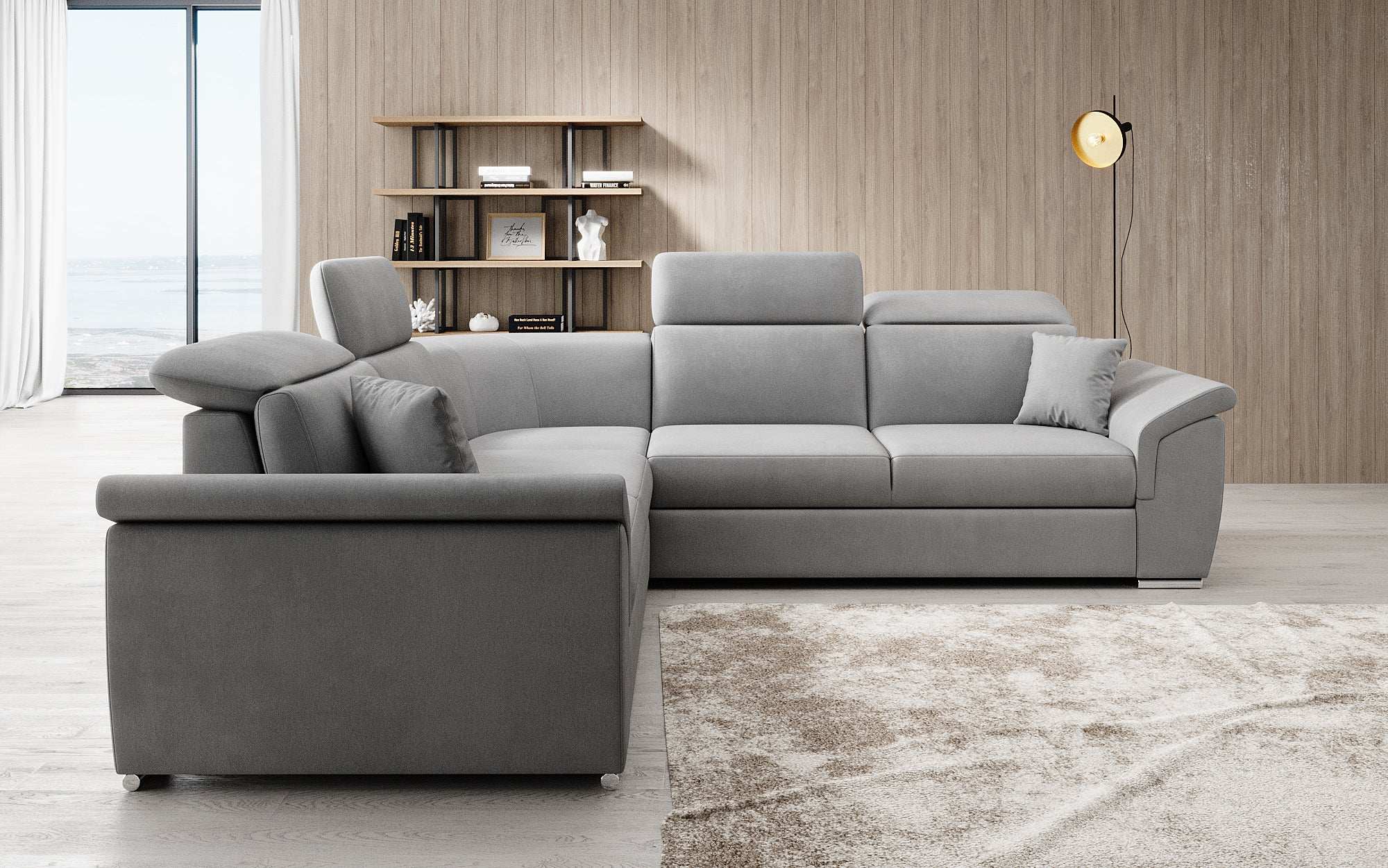 Designer Sofa Fernando mit Schlaffunktion und Stauraum