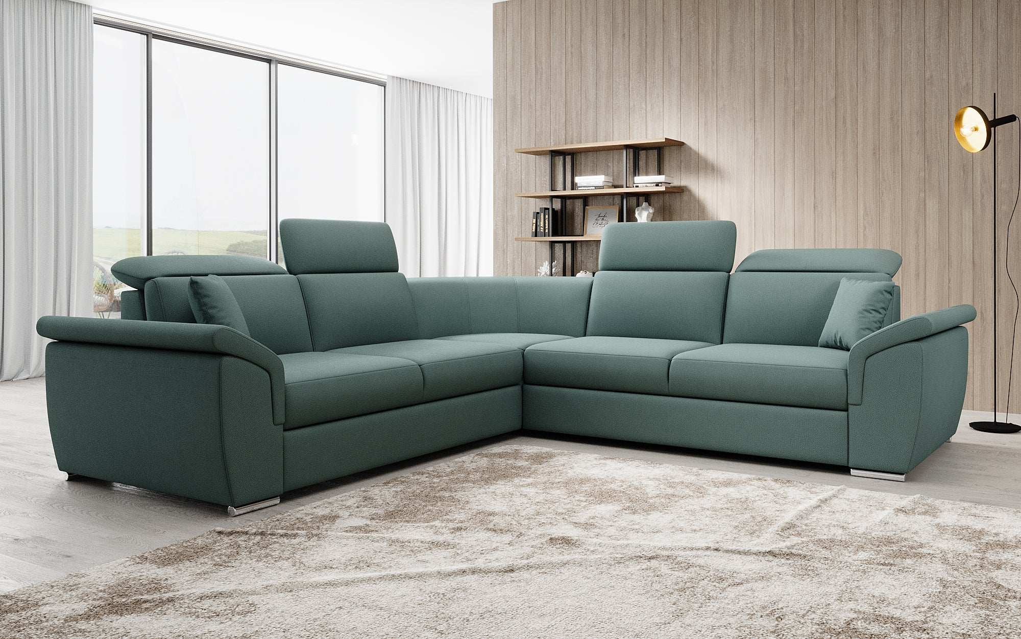 Designer Sofa Fernando mit Schlaffunktion und Stauraum