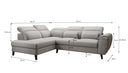 Designer Ecksofa Nobile mit verstellbarer Rückenlehne