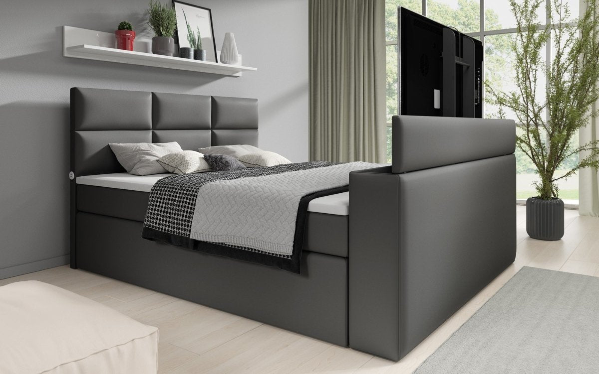 Boxspringbett Carito mit TV Lift, USB und Stauraum - Luxusbetten24