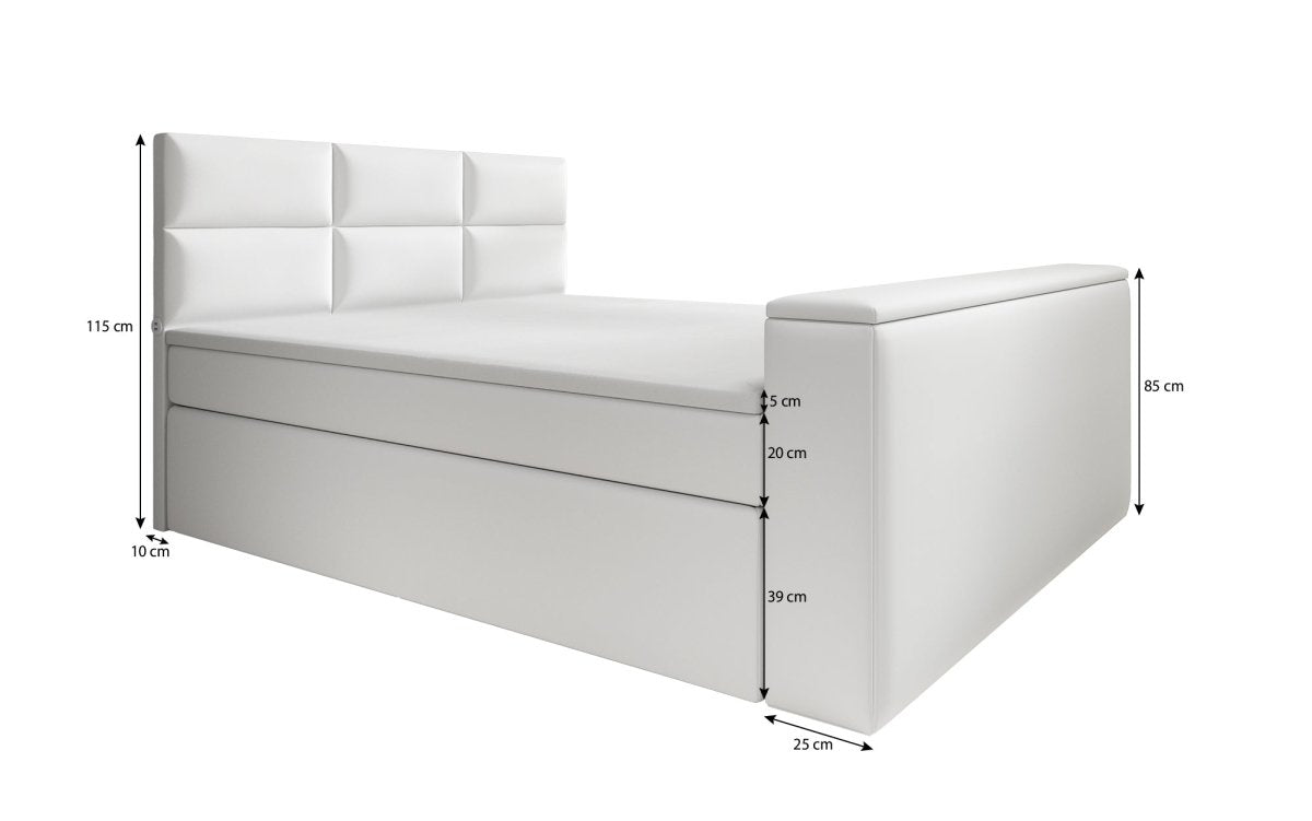 Boxspringbett Carito mit TV Lift, USB und Stauraum - Luxusbetten24