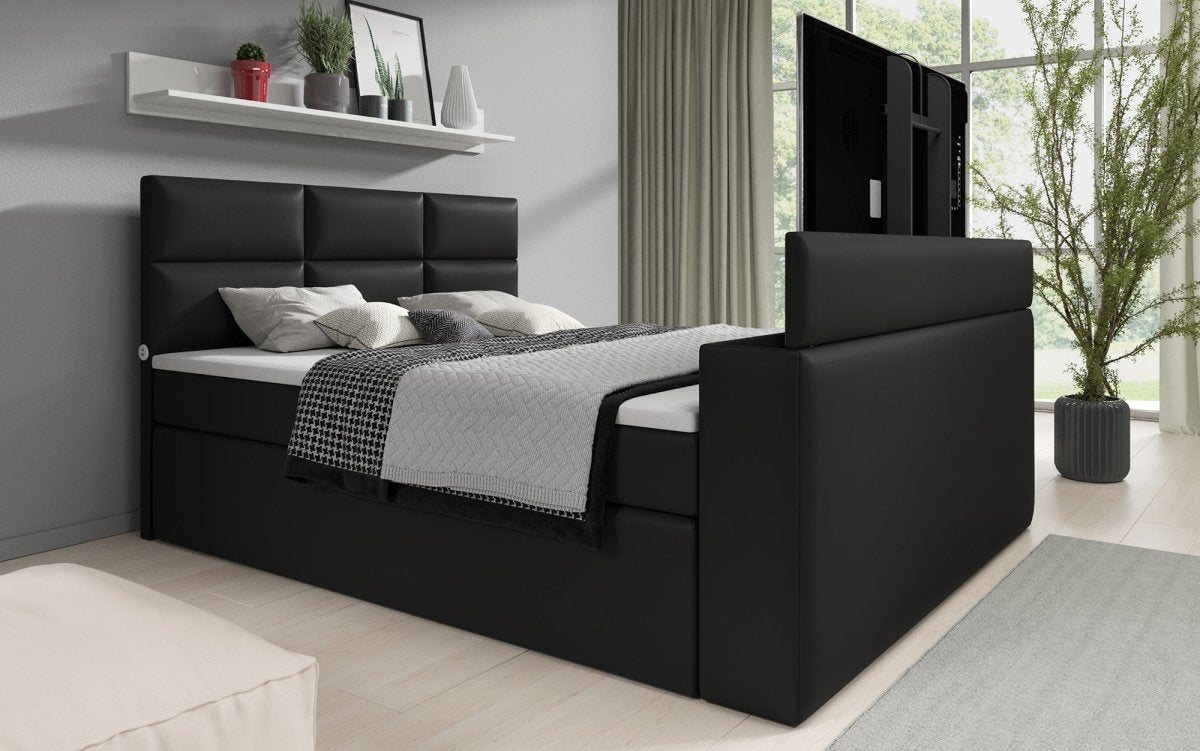 Boxspringbett Carito mit TV Lift, USB und Stauraum - Luxusbetten24