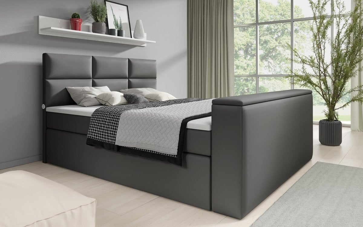 Boxspringbett Carito mit TV Lift, USB und Stauraum - Luxusbetten24