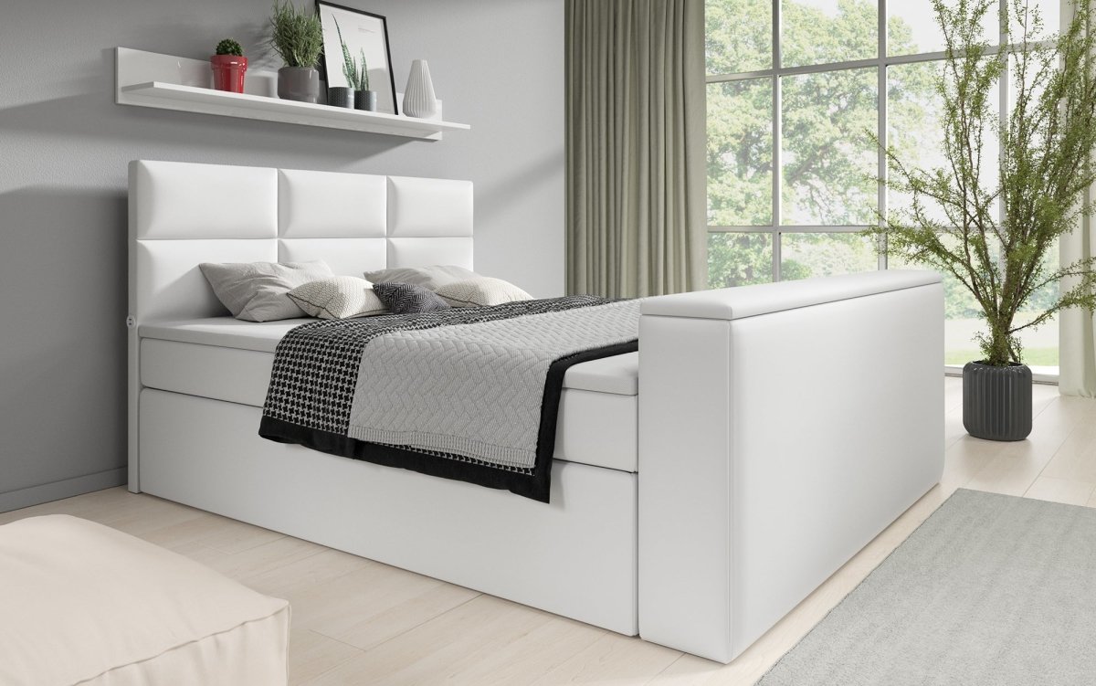 Boxspringbett Carito mit TV Lift, USB und Stauraum - Luxusbetten24