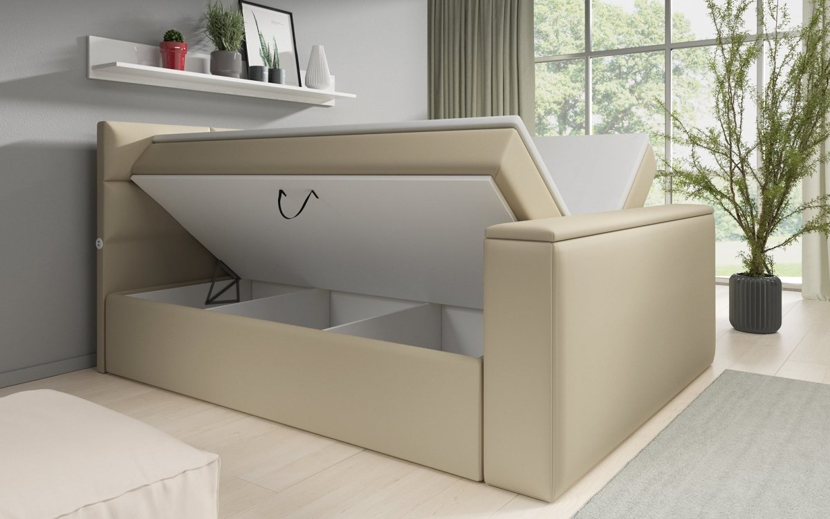 Boxspringbett Carito mit TV Lift, USB und Stauraum - Luxusbetten24