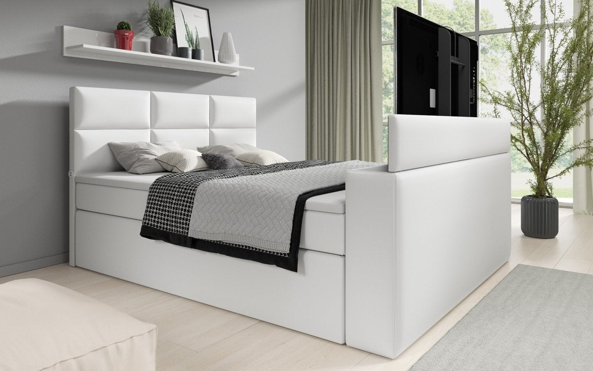 Boxspringbett Carito mit TV Lift, USB und Stauraum - Luxusbetten24