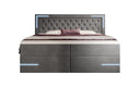 Boxspringbett Carlotta mit LED, Stauraum und USB (Samt) - Luxusbetten24