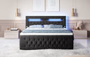 Boxspringbett Sunshine mit indirekter Beleuchtung, USB und Stauraum - Luxusbetten24