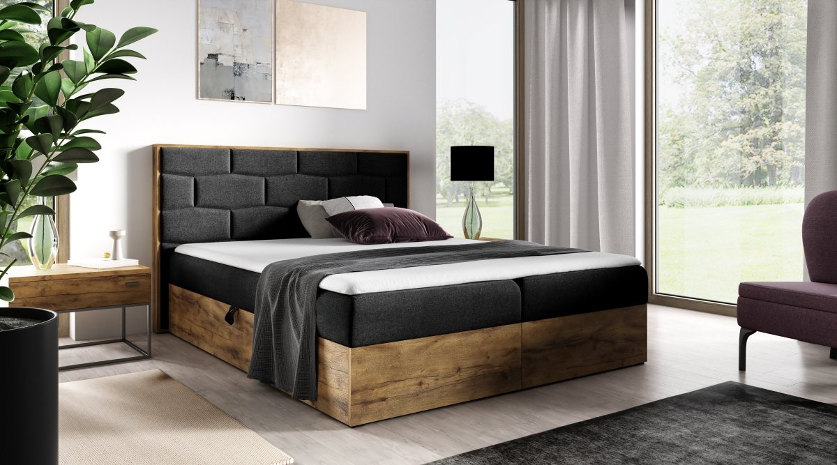 Designer Holzbett Nuro mit Stauraum - Luxusbetten24